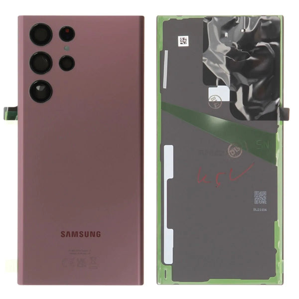 Samsung SM-S908B Galaxy S22 Ultra Burgundy Rood Backcover Achterkant Glas