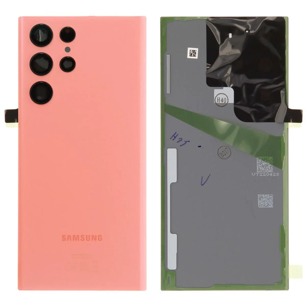 Samsung SM-S908B Galaxy S22 Ultra Rood Roze Backcover Achterkant Glas