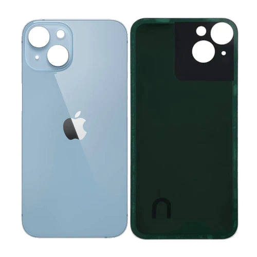 iPhone 14 Plus Achterkant glas | Met logo | Big hole | Blauw