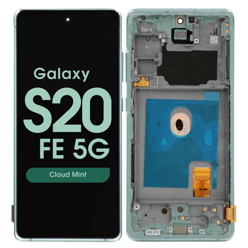 Samsung Galaxy S20 FE 4G 5G Mint Groen G780 G781 Scherm met Frame Service Pack