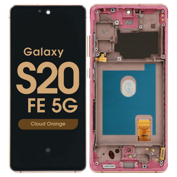 Samsung Galaxy S20 FE 4G 5G Oranje G780 G781 Scherm met Frame Service Pack