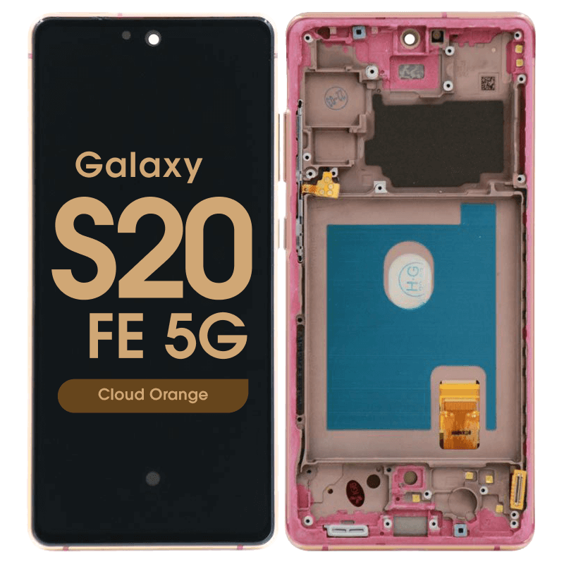 Samsung Galaxy S20 FE 4G 5G Oranje G780 G781 Scherm met Frame Service Pack