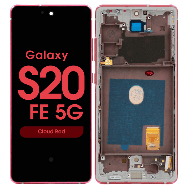 Samsung Galaxy S20 FE 4G 5G Rood G780 G781 Scherm met Frame Service Pack