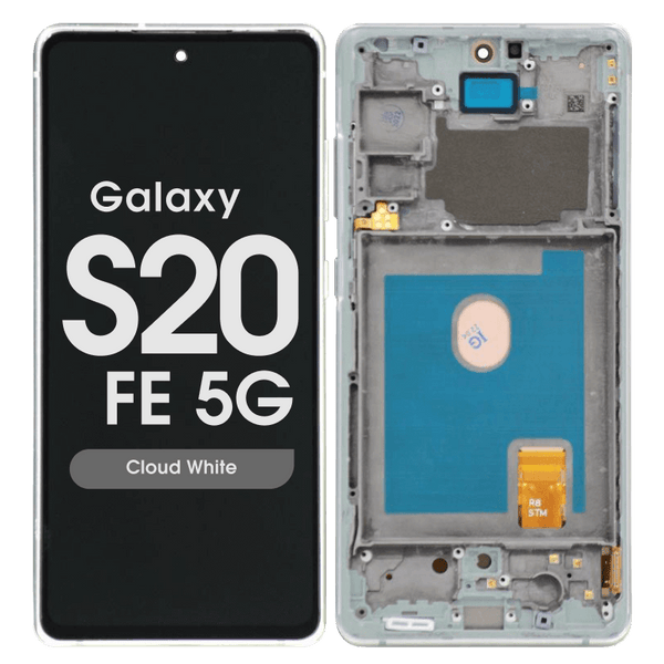 Samsung Galaxy S20 FE 4G 5G Zilver Wit G780 G781 Scherm met Frame Service Pack