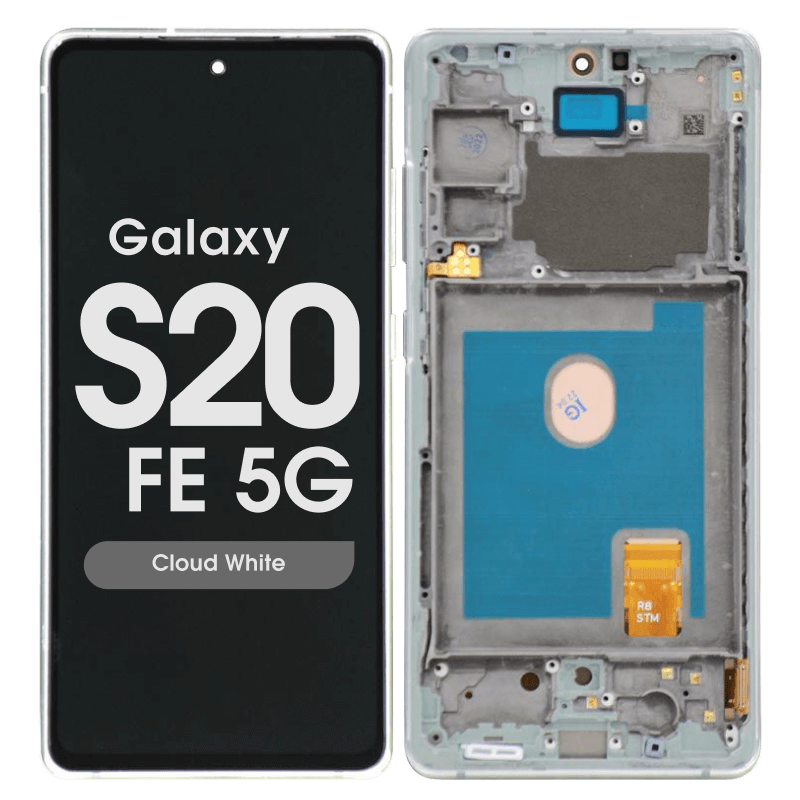 Samsung Galaxy S20 FE 4G 5G Zilver Wit G780 G781 Scherm met Frame Service Pack