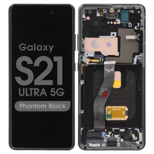 Samsung Galaxy S21 Ultra Zwart G998 Scherm Service Pack