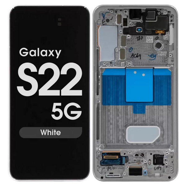 Samsung Galaxy S22 Zilver Wit SM-S901B Origineel Scherm Service Pack