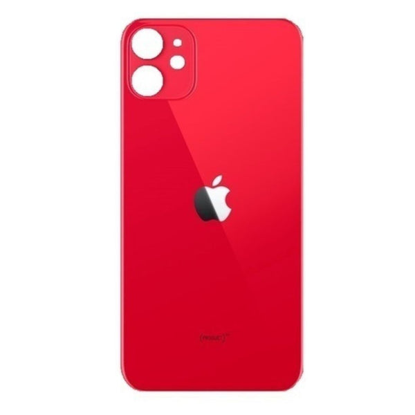 iPhone 11 Achterkant glas | Met logo | Big hole | Rood