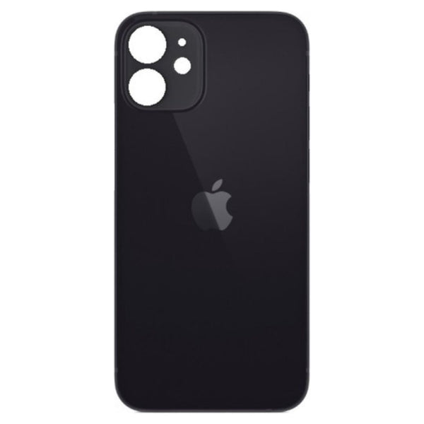 iPhone 12 Mini Achterkant glas | Met logo | Big hole | Zwart