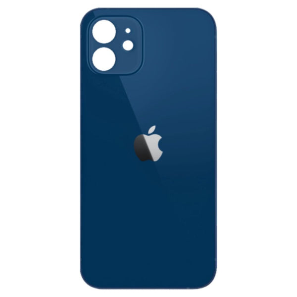 iPhone 12 Mini Achterkant glas | Met logo | Big hole | Donker blauw