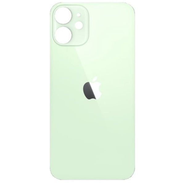 iPhone 12 Mini Achterkant glas | Met logo | Big hole | Mint groen