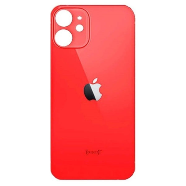 iPhone 12 Mini Achterkant glas | Met logo | Big hole | Rood