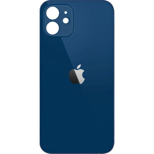 iPhone 12 Achterkant glas | Met logo | Big hole | Blauw