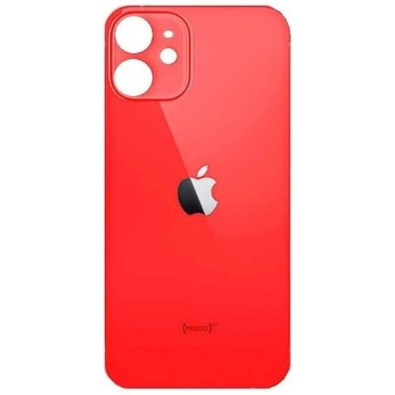 iPhone 12 Achterkant glas | Met logo | Big hole | Rood