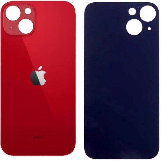 iPhone 13 Achterkant glas | Met logo | Big hole | Rood