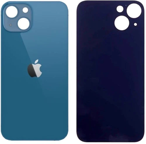 iPhone 13 Mini Achterkant glas | Met logo | Big hole | Blauw