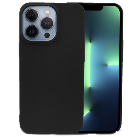 iPhone 13 Pro Mat Zwart Siliconen TPU Hoesje